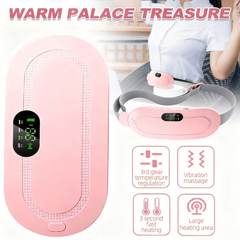 Warm Palace Treasure, a Portable Wireless Heating Pad for Women, Adjustable Multi-Level Modes, Heating Pad for Women'S Back And Abdomen, Electric Heating Belt for Menstrual Periods, Heat, Vibrating Waist Massager, Rechargeable, Warm Stomach Patch
