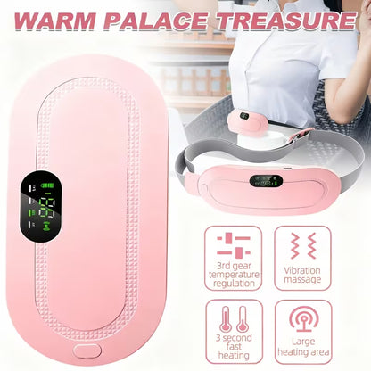 Warm Palace Treasure, a Portable Wireless Heating Pad for Women, Adjustable Multi-Level Modes, Heating Pad for Women'S Back And Abdomen, Electric Heating Belt for Menstrual Periods, Heat, Vibrating Waist Massager, Rechargeable, Warm Stomach Patch