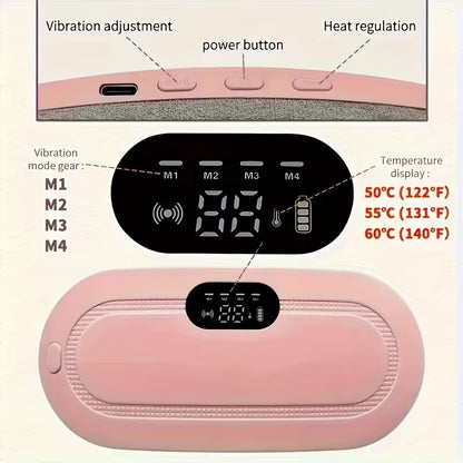 Warm Palace Treasure, a Portable Wireless Heating Pad for Women, Adjustable Multi-Level Modes, Heating Pad for Women'S Back And Abdomen, Electric Heating Belt for Menstrual Periods, Heat, Vibrating Waist Massager, Rechargeable, Warm Stomach Patch