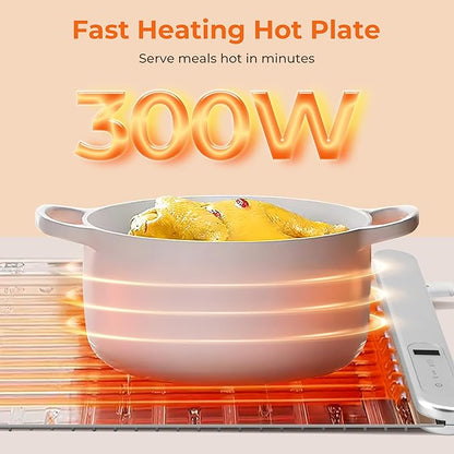 Electric Warming Tray Food Warmer Plate Foldable Portable Smart Food Fast Heating Mat Electric Warming Tray with 3 Tem Setting