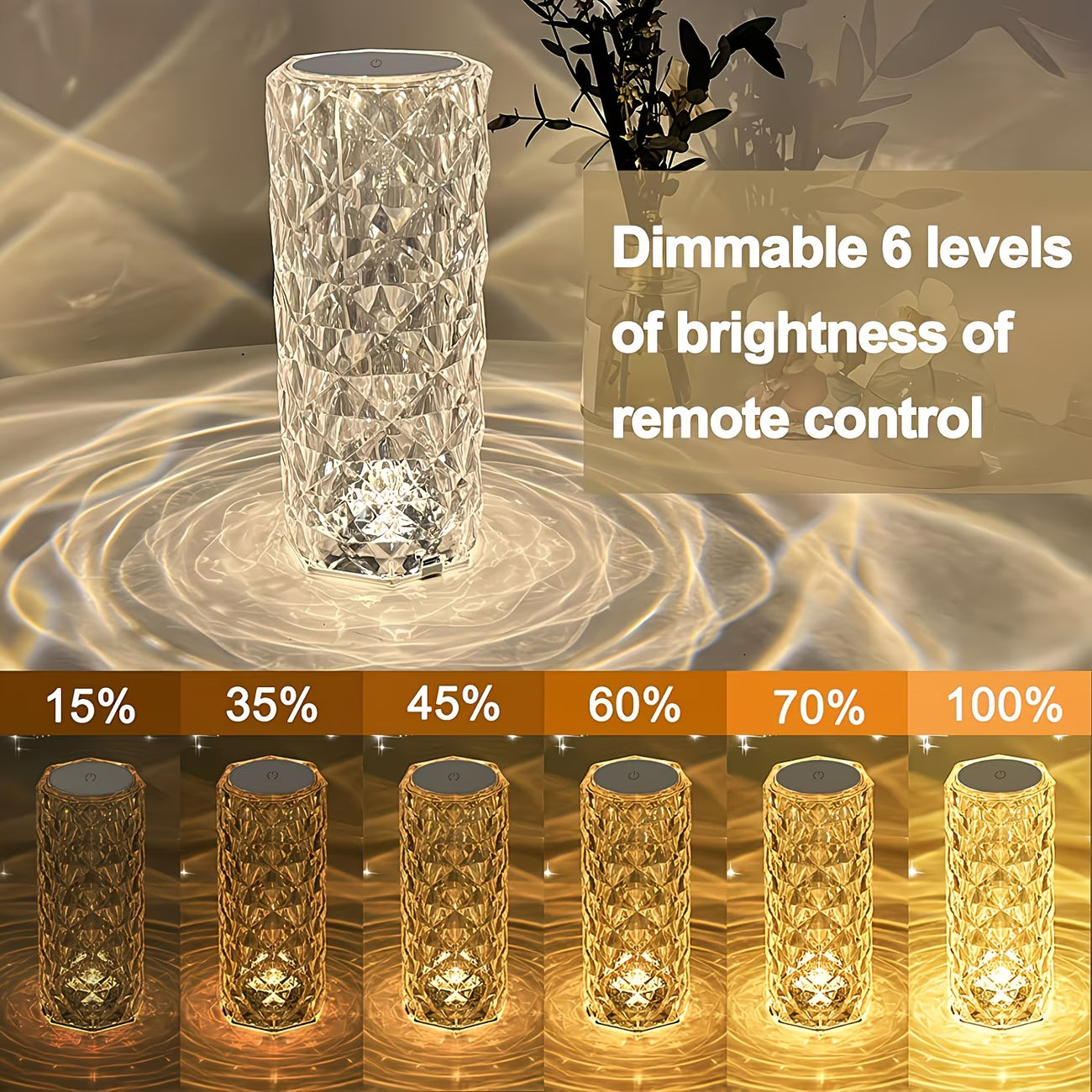 CRYSTAL TABLE TOUCH LAMP