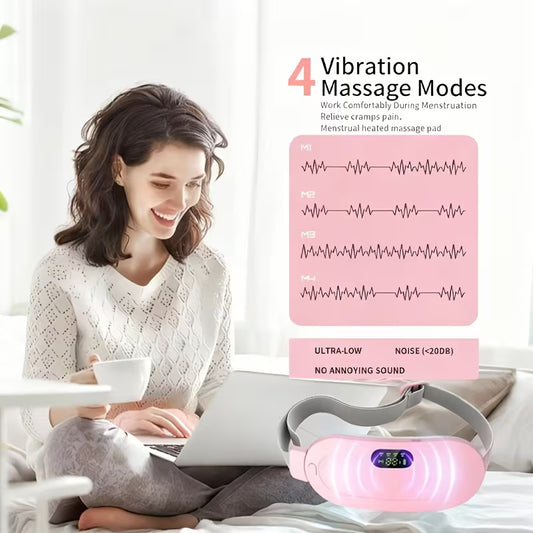 Warm Palace Treasure, a Portable Wireless Heating Pad for Women, Adjustable Multi-Level Modes, Heating Pad for Women'S Back And Abdomen, Electric Heating Belt for Menstrual Periods, Heat, Vibrating Waist Massager, Rechargeable, Warm Stomach Patch